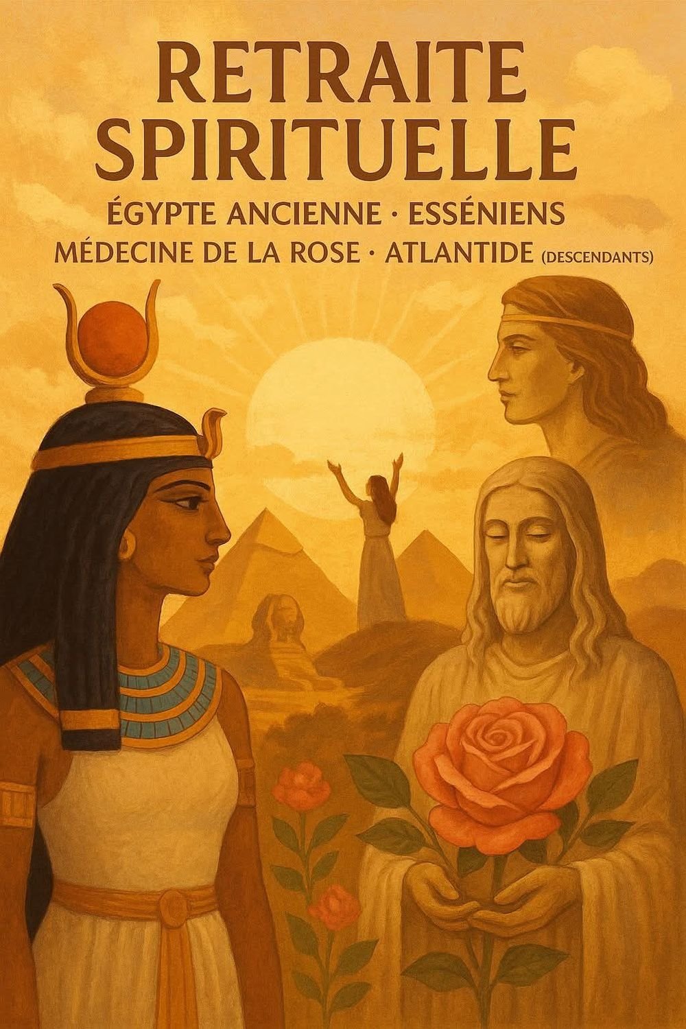 Affiche de la retraite spirituelle Égypte ancienne, Esséniens, Médecine de la Rose et Atlantide